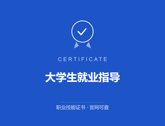 天津大学生就业指导证书 蓝色证书封面 职业技能证书 发证机构官网可查
